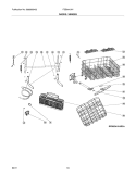 RACKS/HINGES Diagram and Parts List for FDB2410HIB2A  Frigidaire Dishwasher