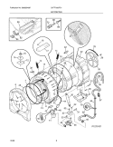 MOTOR/TUB Diagram and Parts List for SATF7000FS1  Electrolux Washer