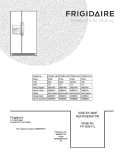 COVER Diagram and Parts List for FFHS2611LW1  Frigidaire Refrigerator