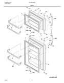DOOR Diagram and Parts List for FRT18B1BW2  Frigidaire Refrigerator