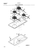 MAIN TOP Diagram and Parts List for FEC36C2ASB  Frigidaire Cooktop