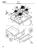 TOP / DRAWER Diagram and Parts List for 31-2232-23-02  Tappan Range
