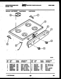 COOKTOP PARTS Diagram and Parts List for GF720NW3  Frigidaire Range