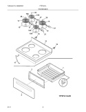 TOP/DRAWER Diagram and Parts List for FFEF3015LWB  Frigidaire Range