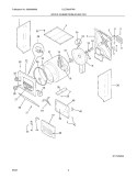 UPPER CABINET / DRUM HEATER Diagram and Parts List for CLCG900FW0  Crosley Washer Dryer Combo