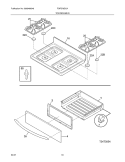 TOP / DRAWER Diagram and Parts List for FGFB79GCA  Frigidaire Range