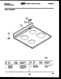 COOKTOP PARTS Diagram and Parts List for REGS38BNL1  Frigidaire Range