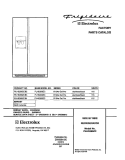 COVER Diagram and Parts List for PLHS268ZCB2  Frigidaire Refrigerator