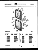 DOOR PARTS Diagram and Parts List for UFF111IE  Frigidaire Freezer