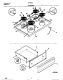 TOP / DRAWER Diagram and Parts List for TEF350SCDA  Tappan Range