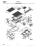 SHELVES / CONTROLS Diagram and Parts List for MRT21TNBW4  Frigidaire Refrigerator