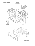 TOP/DRAWER Diagram and Parts List for BGGF3042KFB  Frigidaire Range