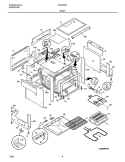 BODY Diagram and Parts List for FES355DSA  Frigidaire Range