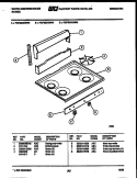 BACKGUARD AND COOKTOP PARTS Diagram and Parts List for PGF300HXW3  Frigidaire Range