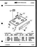 COOKTOP PARTS Diagram and Parts List for 72-2547-66-02  Tappan Range