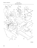 MOTOR / BLOWER / BELT Diagram and Parts List for GLGT1142CS1  Frigidaire Washer Dryer Combo