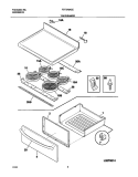 TOP / DRAWER Diagram and Parts List for FEF379ACE  Frigidaire Range