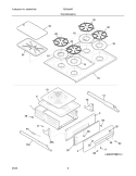 TOP / DRAWER Diagram and Parts List for TGF605WFU3  Tappan Range