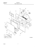 FRNT PNL, DOOR Diagram and Parts List for GGR442AS0  Gibson Dryer