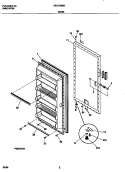DOOR Diagram and Parts List for CFU17M3HW0  Frigidaire Freezer