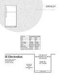 COVER Diagram and Parts List for CRTE183IAW2  Frigidaire Refrigerator