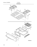 TOP/DRAWER Diagram and Parts List for FLF337ECS  Frigidaire Range