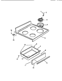 TOP, DRAWER Diagram and Parts List for KF300GDF0  Frigidaire Range