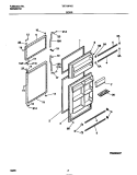 DOOR Diagram and Parts List for TRT18PNCW1  Tappan Refrigerator