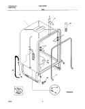 TUB Diagram and Parts List for FDB421RFS8  Frigidaire Dishwasher