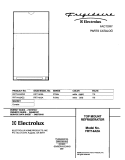 COVER Diagram and Parts List for FRT14A2AW2  Frigidaire Refrigerator