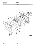 DOOR Diagram and Parts List for FEF366BCB  Frigidaire Range