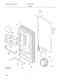 DOOR Diagram and Parts List for PLRU1777DS0  Frigidaire Refrigerator