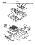 TOP / DRAWER Diagram and Parts List for TGF334BCWD  Tappan Range