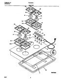 MAIN TOP Diagram and Parts List for TGC3X6XCT2  Tappan Cooktop