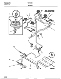 BURNER Diagram and Parts List for TGF331SCDA  Tappan Range