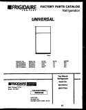 COVER Diagram and Parts List for MRT15CHAA0  Frigidaire Refrigerator