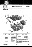 RACKS AND TRAYS Diagram and Parts List for DW1100PW1  Frigidaire Dishwasher