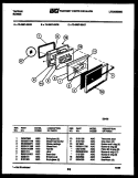 LOWER OVEN DOOR PARTS Diagram and Parts List for 73-3957-23-06  Tappan Range