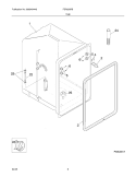 TUB Diagram and Parts List for FDR252RBS2  Frigidaire Dishwasher