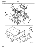 TOP / DRAWER Diagram and Parts List for 30-3981-23-05  Tappan Range
