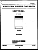 COVER Diagram and Parts List for MWX233MBWW0  Frigidaire Washer