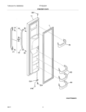 FREEZER DOOR Diagram and Parts List for FFHS2322MB1  Frigidaire Refrigerator