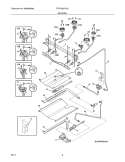 BURNER Diagram and Parts List for FFGF3027LSC  Frigidaire Range