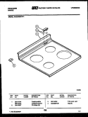 COOKTOP PARTS Diagram and Parts List for REGS38BKW1  Frigidaire Range