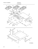 TOP/DRAWER Diagram and Parts List for FPGF3685LSA  Frigidaire Range
