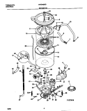MOTOR / TUB Diagram and Parts List for WWS445RBW3  Frigidaire Washer