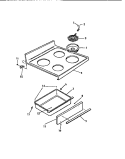 TOP, DRAWER Diagram and Parts List for KF460GDD1  Frigidaire Range
