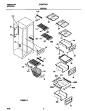 SHELVES Diagram and Parts List for FRS26ZTHQ3  Frigidaire Refrigerator