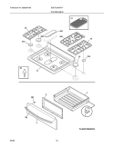 TOP/DRAWER Diagram and Parts List for BGGF3042KFA  Frigidaire Range