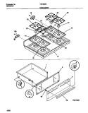 TOP / DRAWER Diagram and Parts List for FEF386BADA  Frigidaire Range